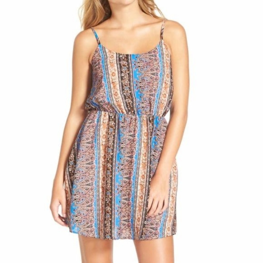 NWT EVERLY – Print Strap Back Skater Dress